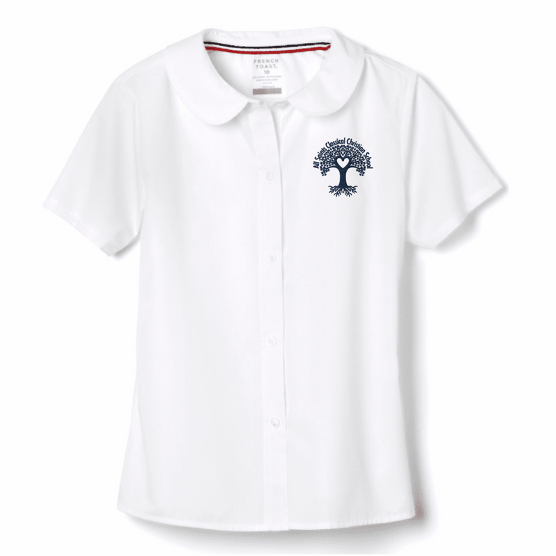 All Saints Classical  - Girl's Short Sleeve Peter Pan Blouse - Chapel Uniform