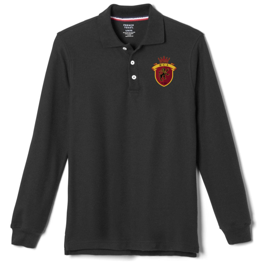 Whitaker Christian Academy  - Co-Ed Long Sleeve Pique Polo - Husky Kids