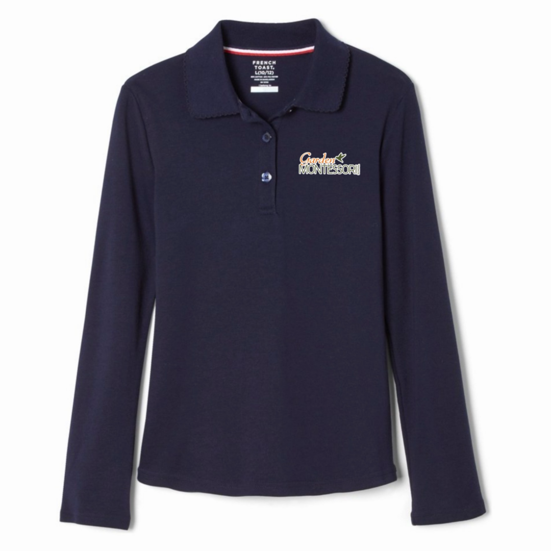 Garden Montessori School - Girl's Long Sleeve Picot Collar Polo