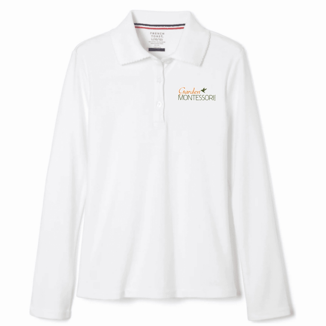 Garden Montessori School - Girl's Long Sleeve Picot Collar Polo