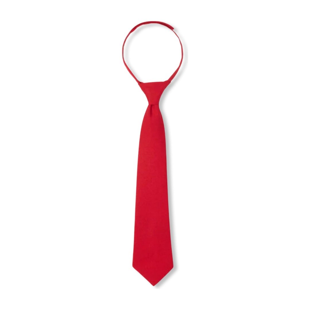 Solid Color Adjustable Tie - Red