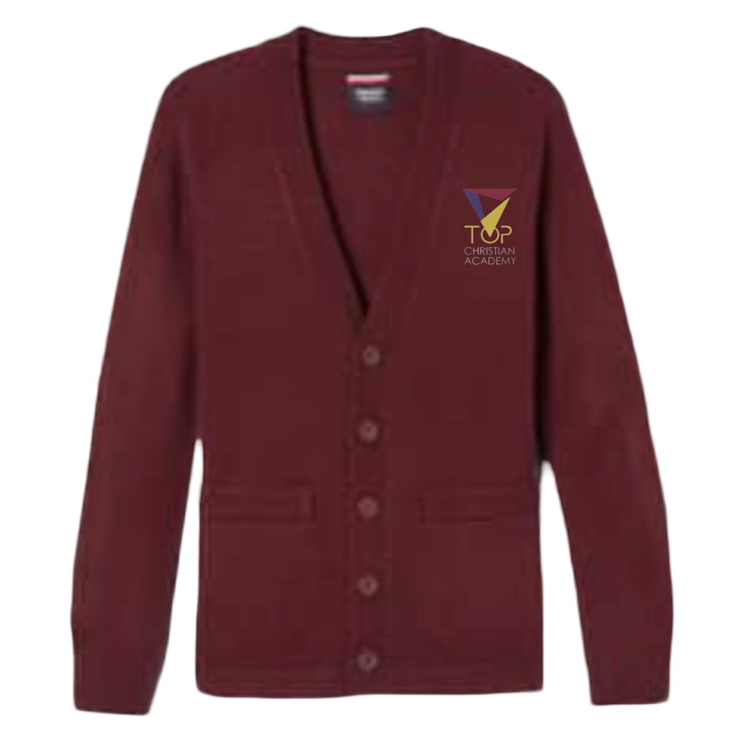 TOP Christian Academy- Boy's / Young Men's V-Neck Cardigan Sweater