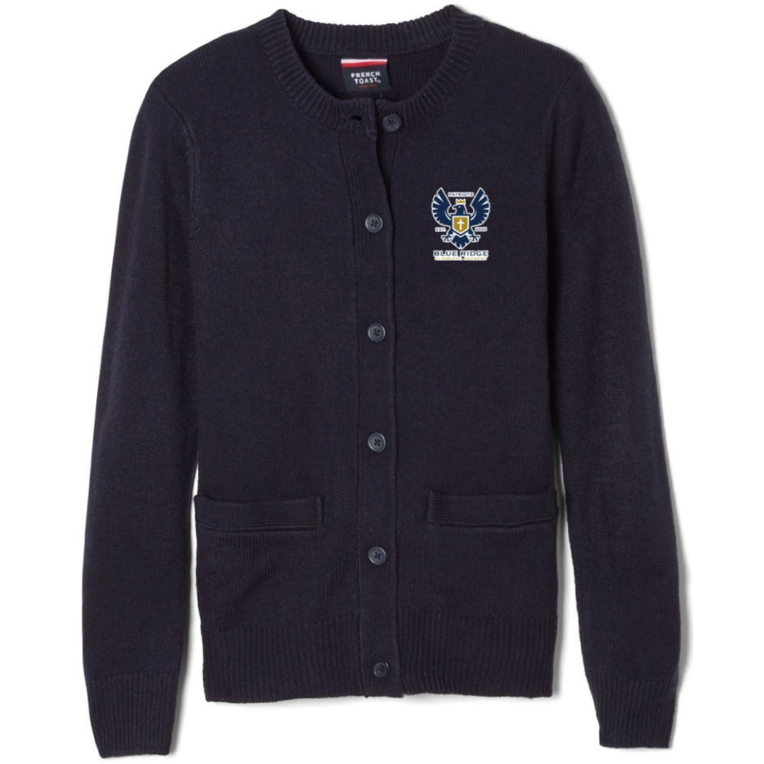 Blue Ridge Classical  - Girl's Crewneck Cardigan Sweater