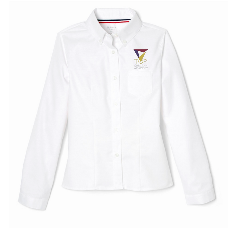 TOP Christian Academy   - Girl's / Women's Long Sleeve Fitted Oxford Shirt