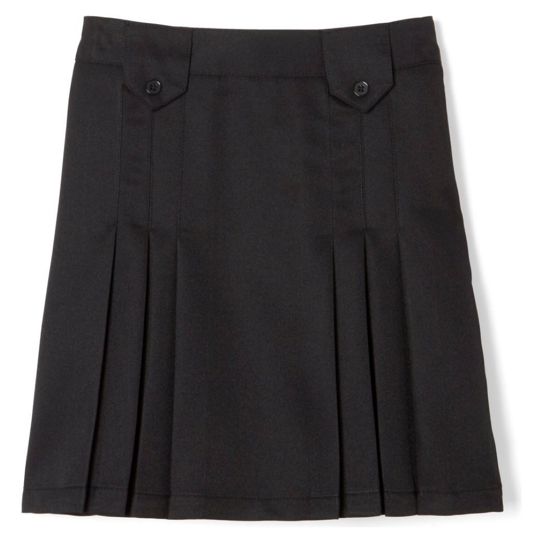 Plus Size -  2 Tab At the Knee Front Pleated Skirt