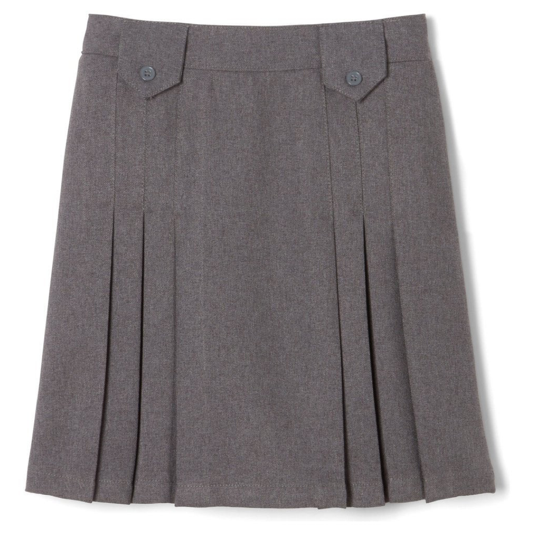 Plus Size -  2 Tab At the Knee Front Pleated Skirt