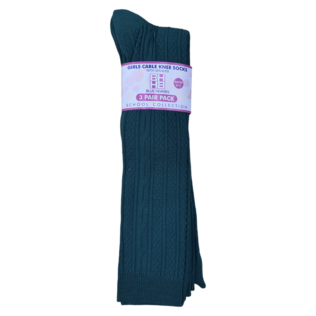 Blue Heaven - Girls 3-Pack -Cable Knee Socks