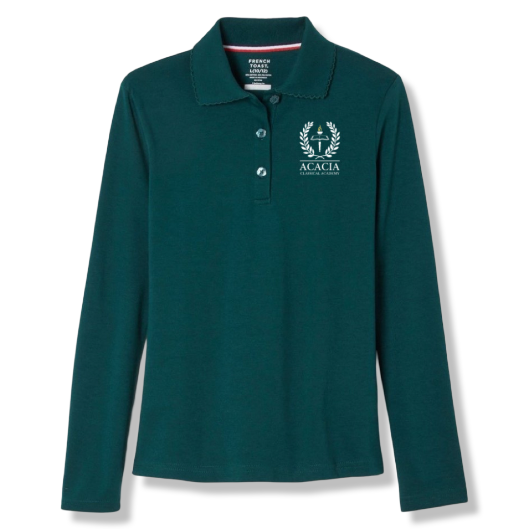 Acacia Classical Academy - Girl's Long Sleeve Picot Collar Polo