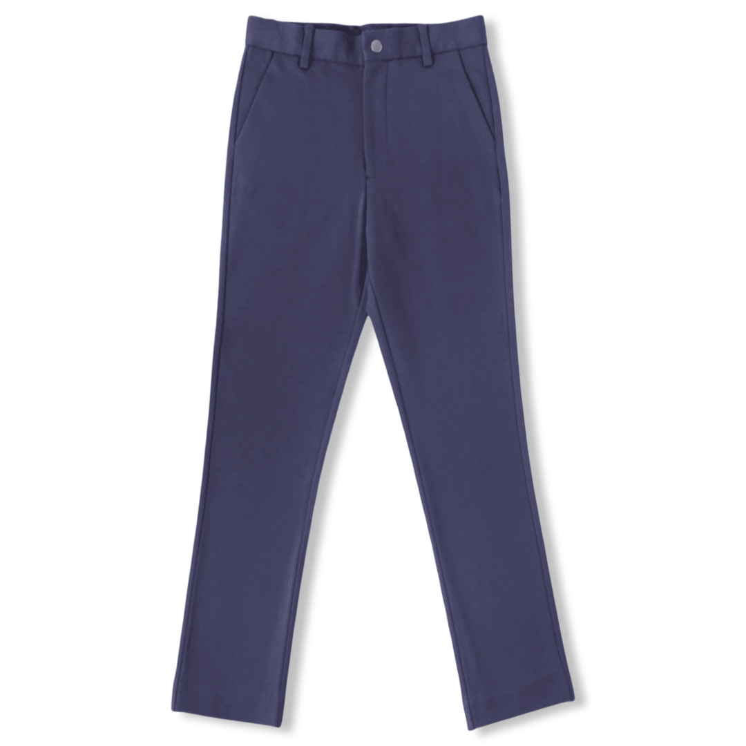 Leo &amp; Zachary - Boys Slim Fit 4 Way Stretch Chino Pants - Navy