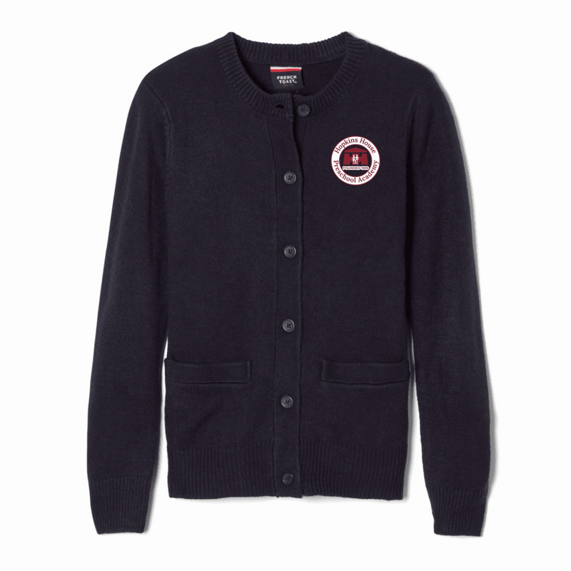 Hopkins House - Girl's  Anti-Pill Crewneck Cardigan