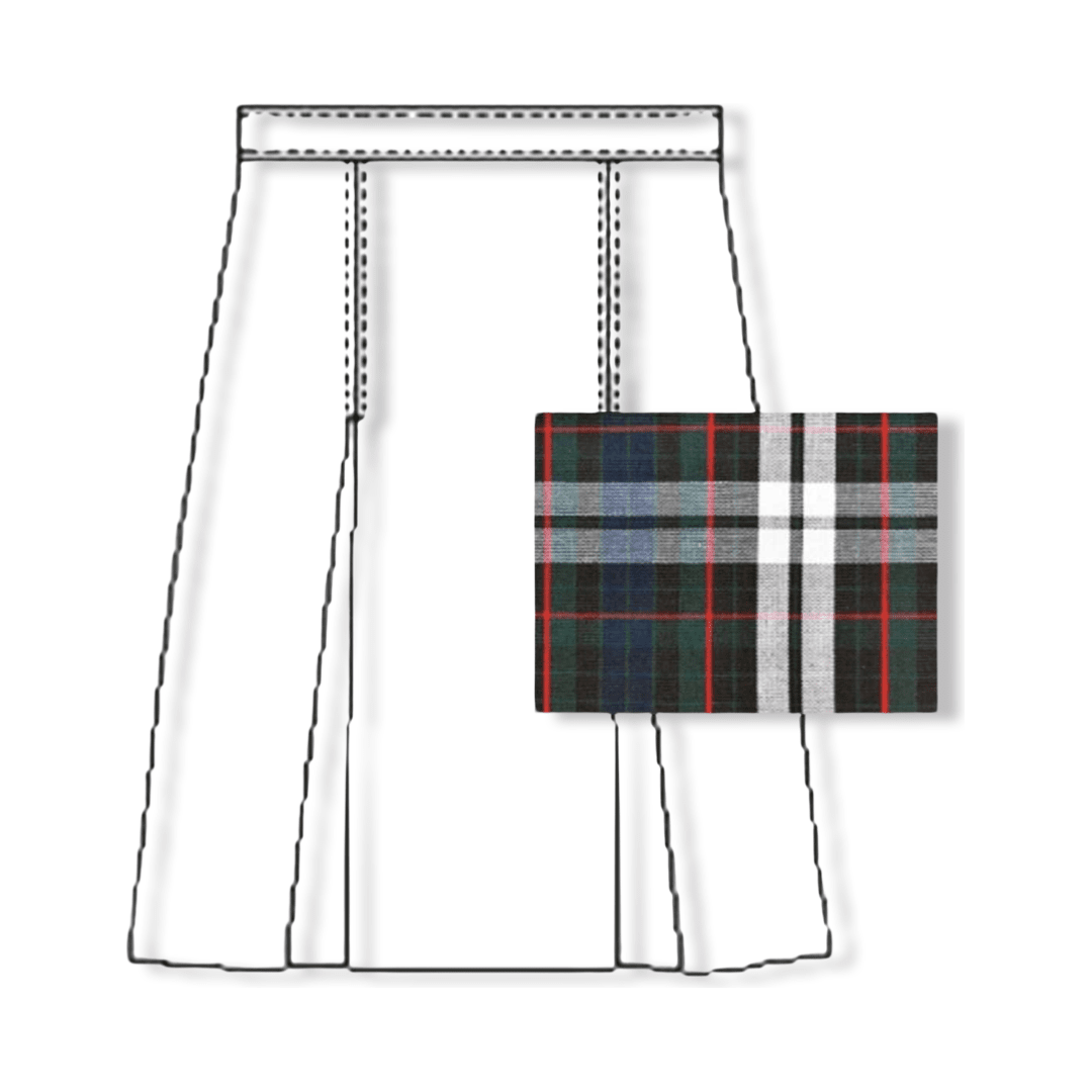 Plaid PolyCot Box Pleat Skirt  - P60