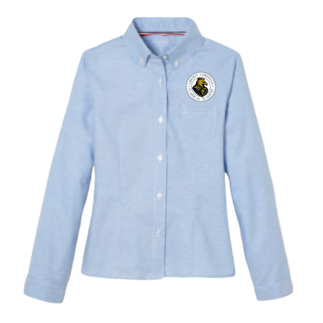 Liberty Christian Classical - Girl's / Women's Long Sleeve Fitted Oxford Shirt - 6th-7th