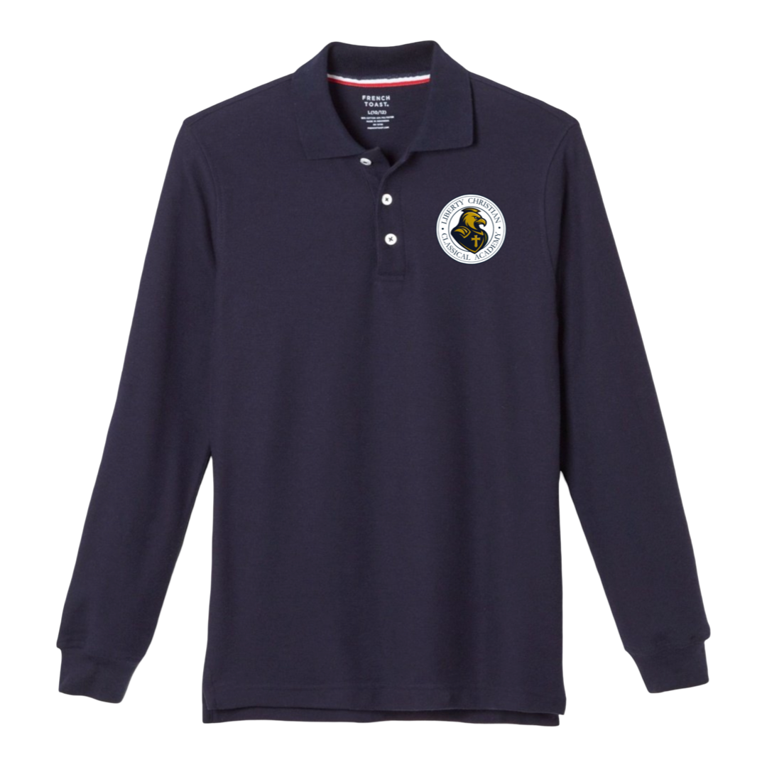 Liberty Christian Classical - Co-Ed Youth / Adult Long Sleeve Pique Polos - K-7th