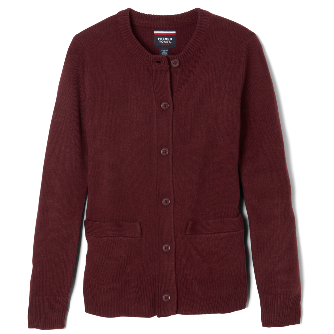 French Toast Girls Anti-Pill Crewneck Cardigan