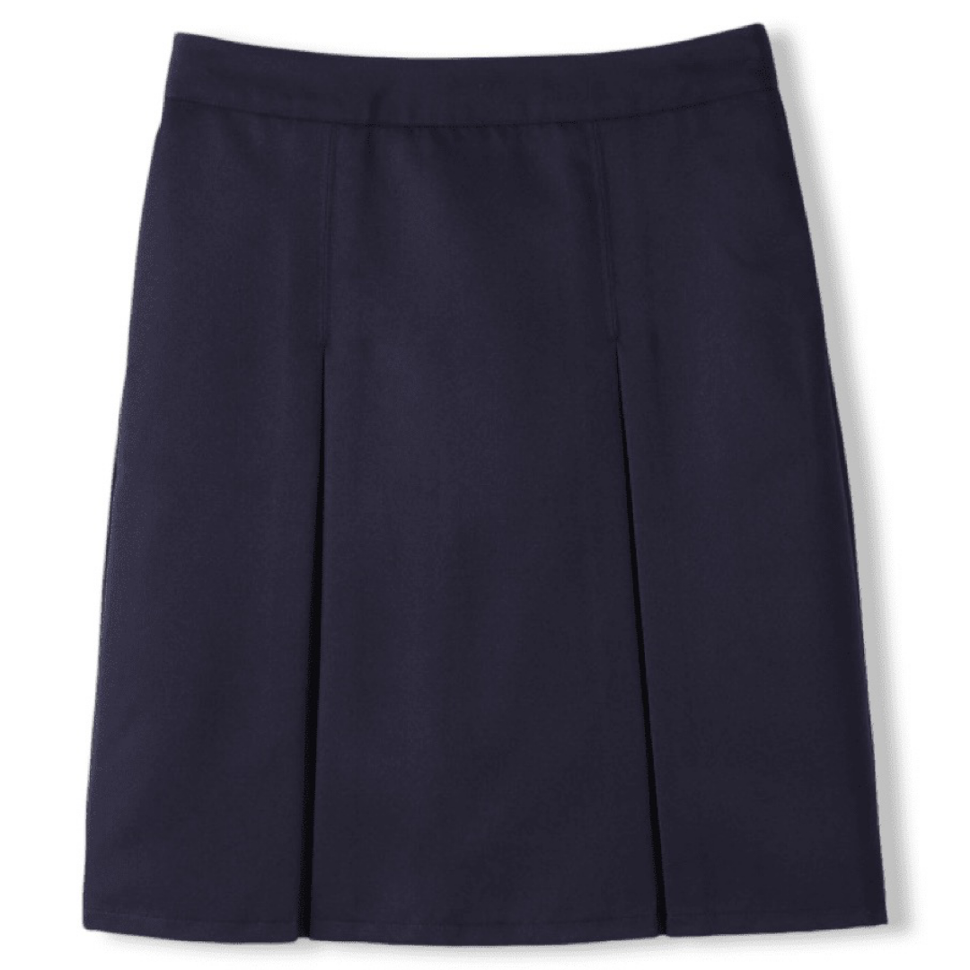 At The Knee Box Pleat Skirt with Pockets