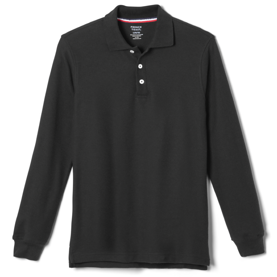 French Toast Adult Long Sleeve Pique Polo