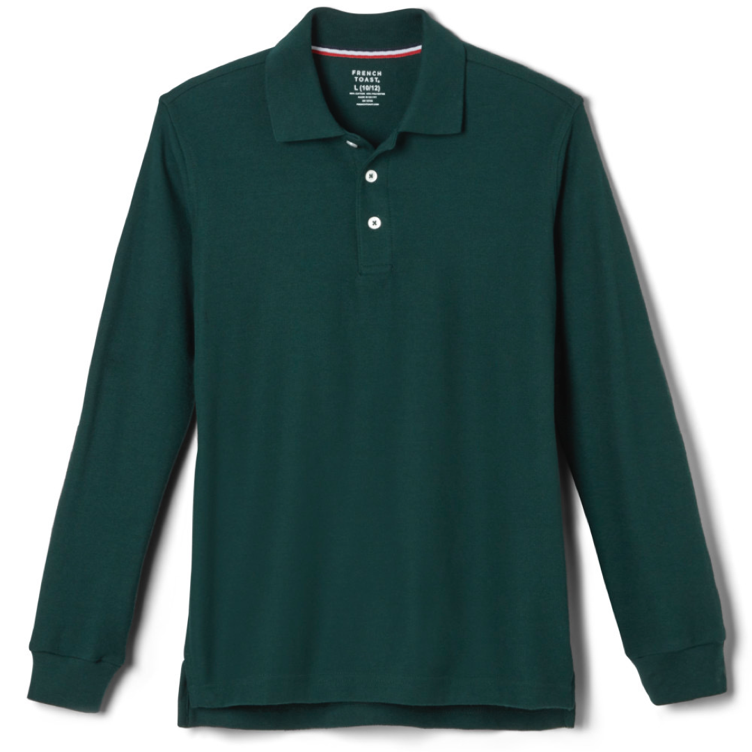 French Toast Adult Long Sleeve Pique Polo