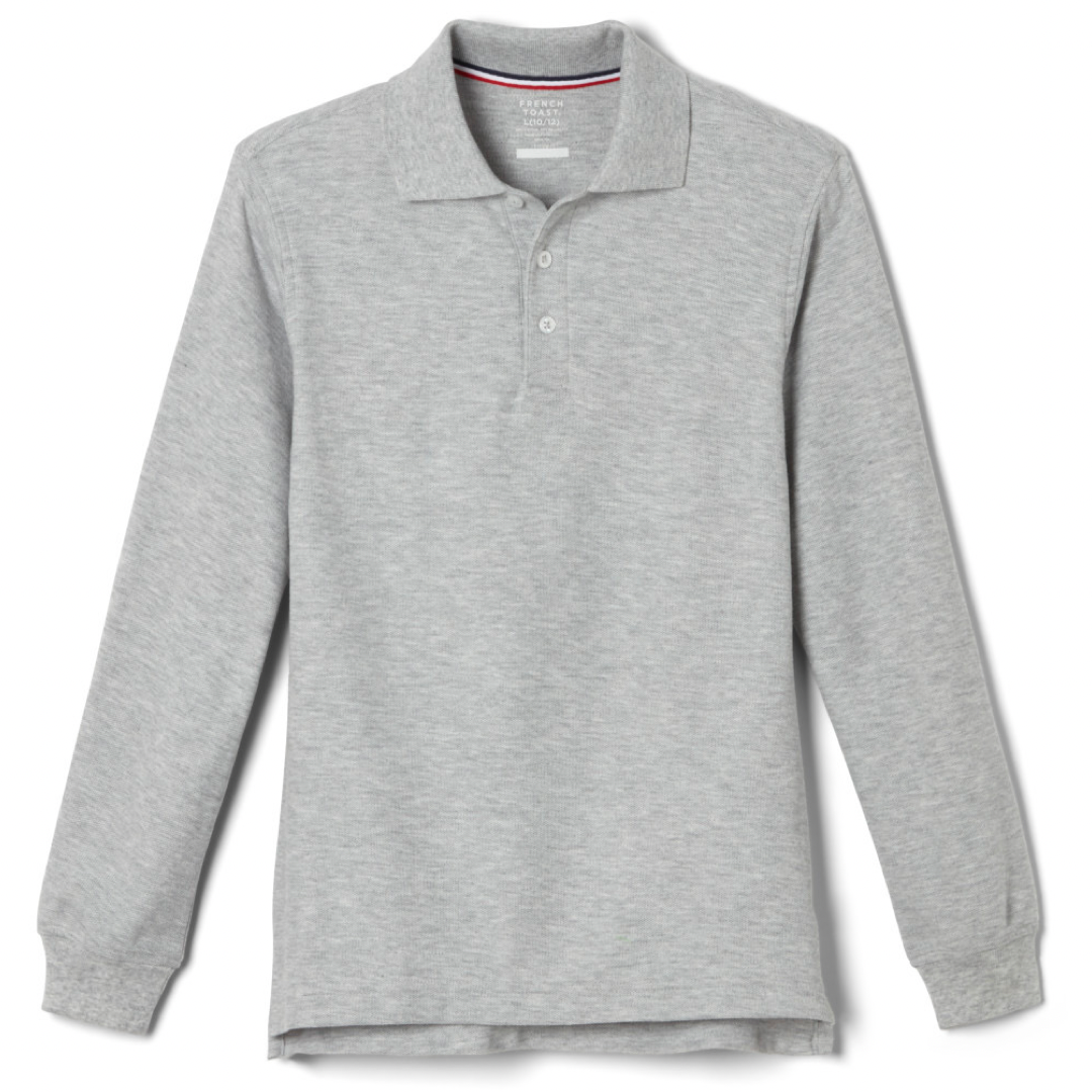 French Toast Adult Long Sleeve Pique Polo