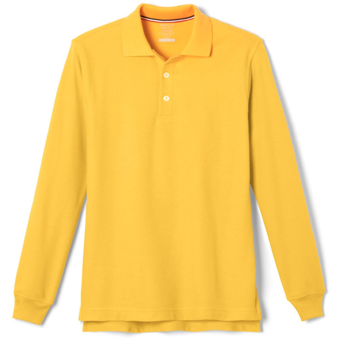 French Toast Adult Long Sleeve Pique Polo