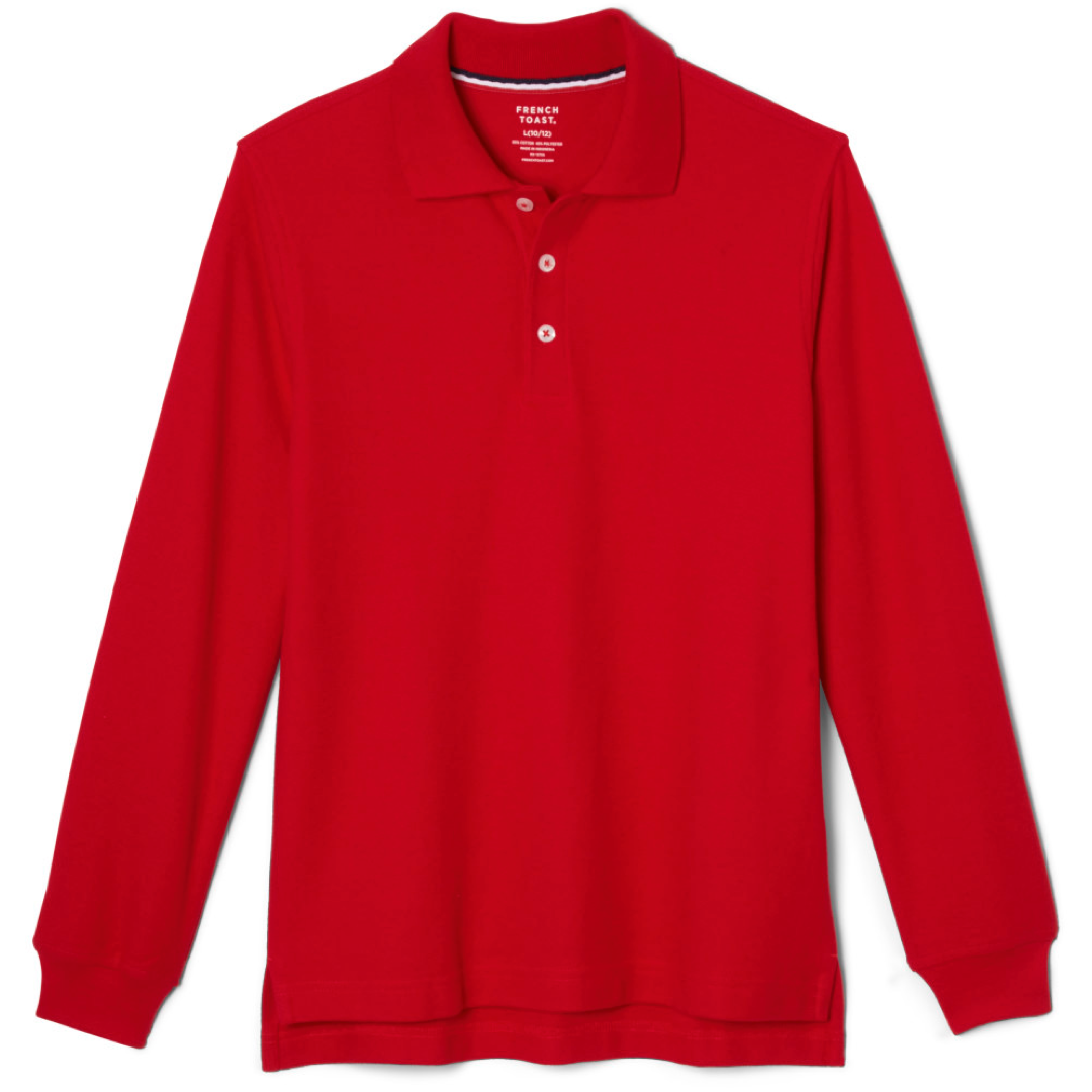 French Toast Adult Long Sleeve Pique Polo