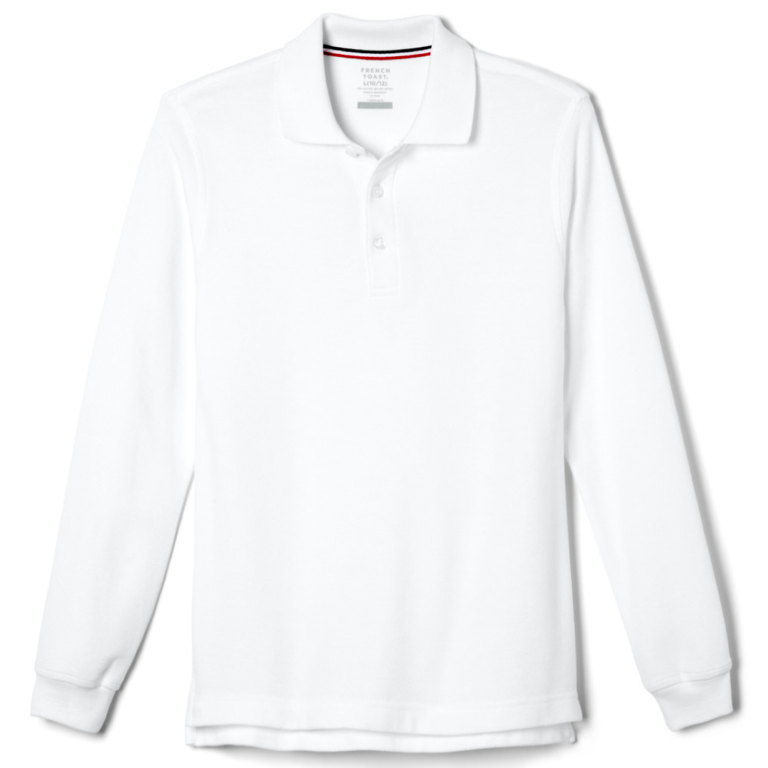French Toast Adult Long Sleeve Pique Polo