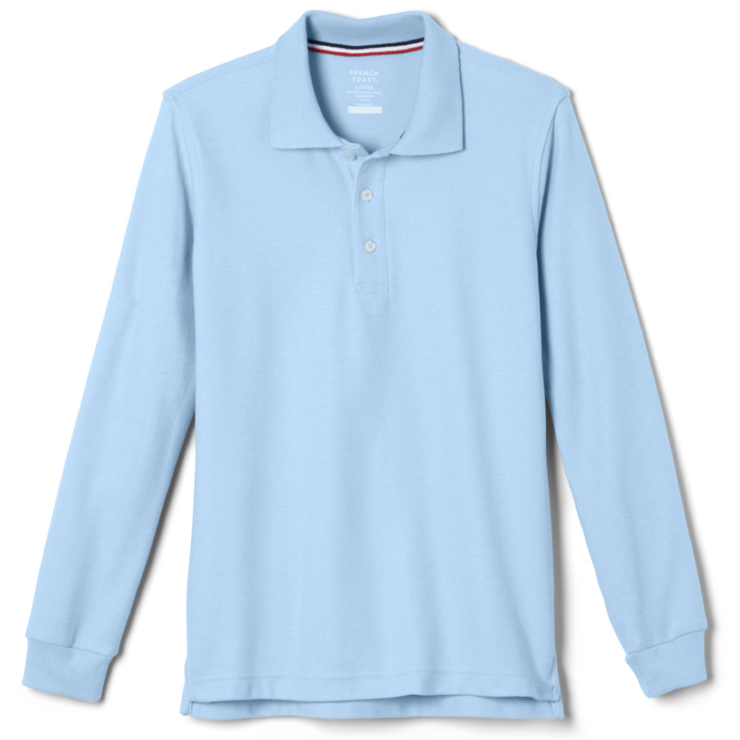 French Toast Adult Long Sleeve Pique Polo