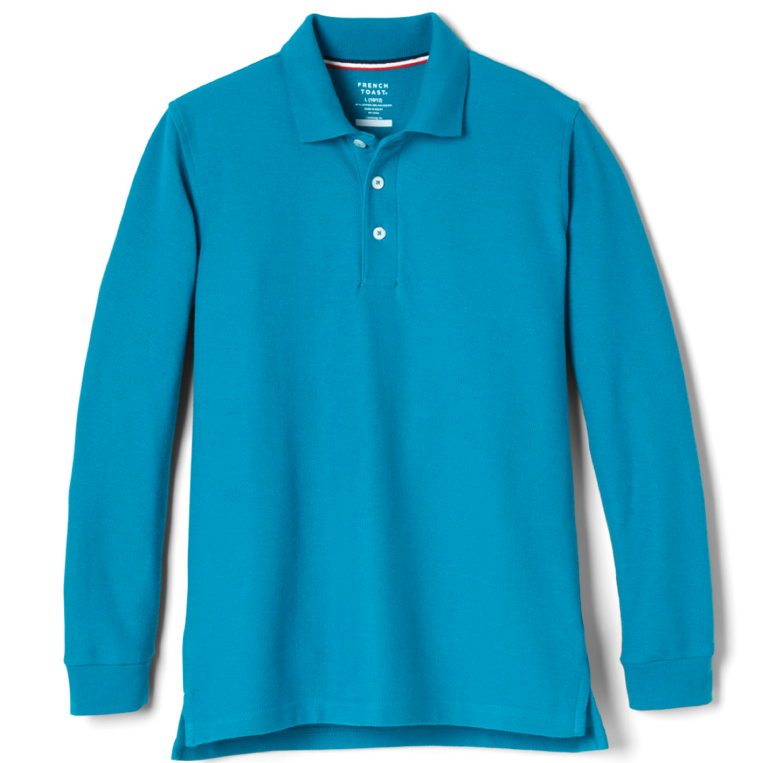 French Toast Adult Long Sleeve Pique Polo
