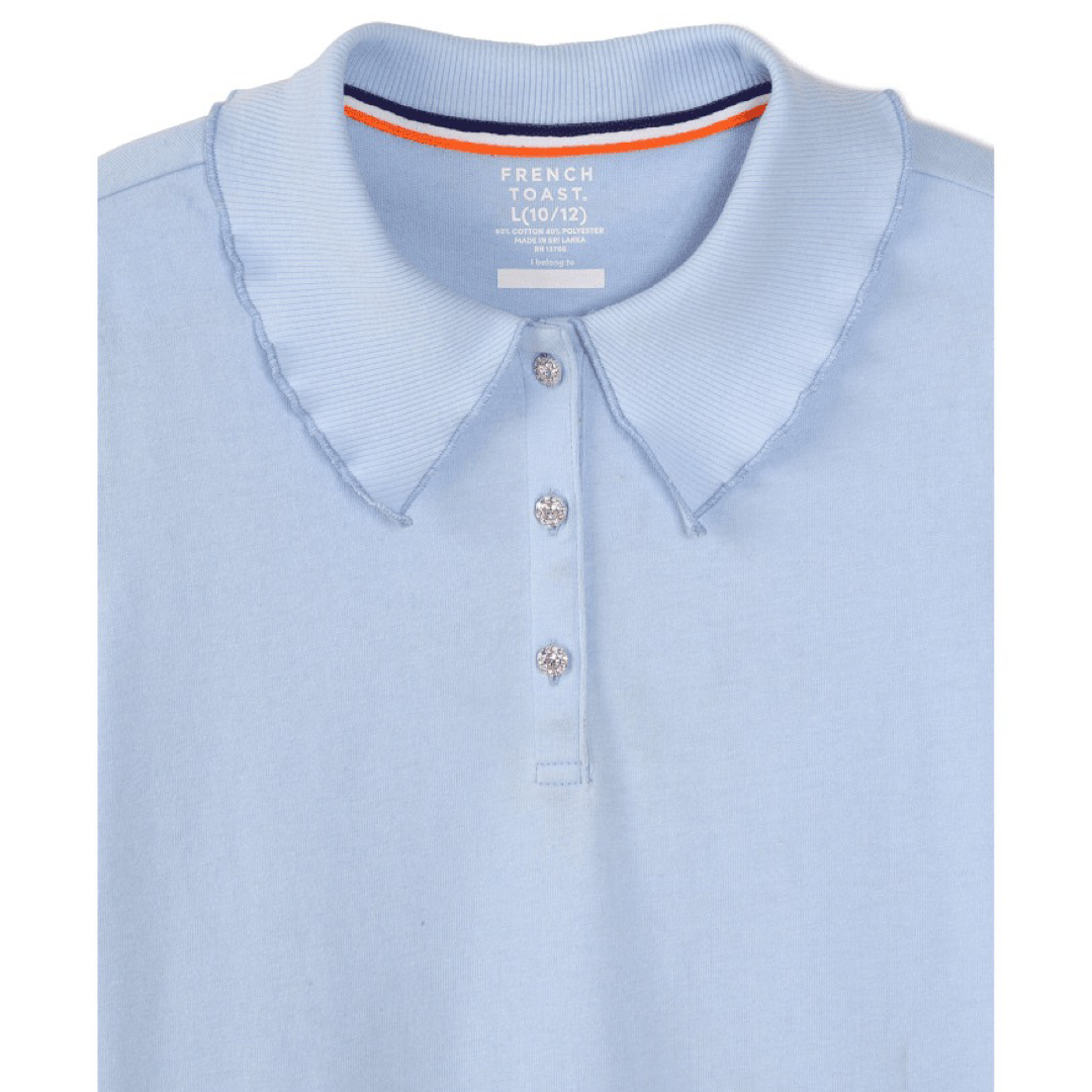 Short Sleeve Jersey Polo w/ Rhinestones