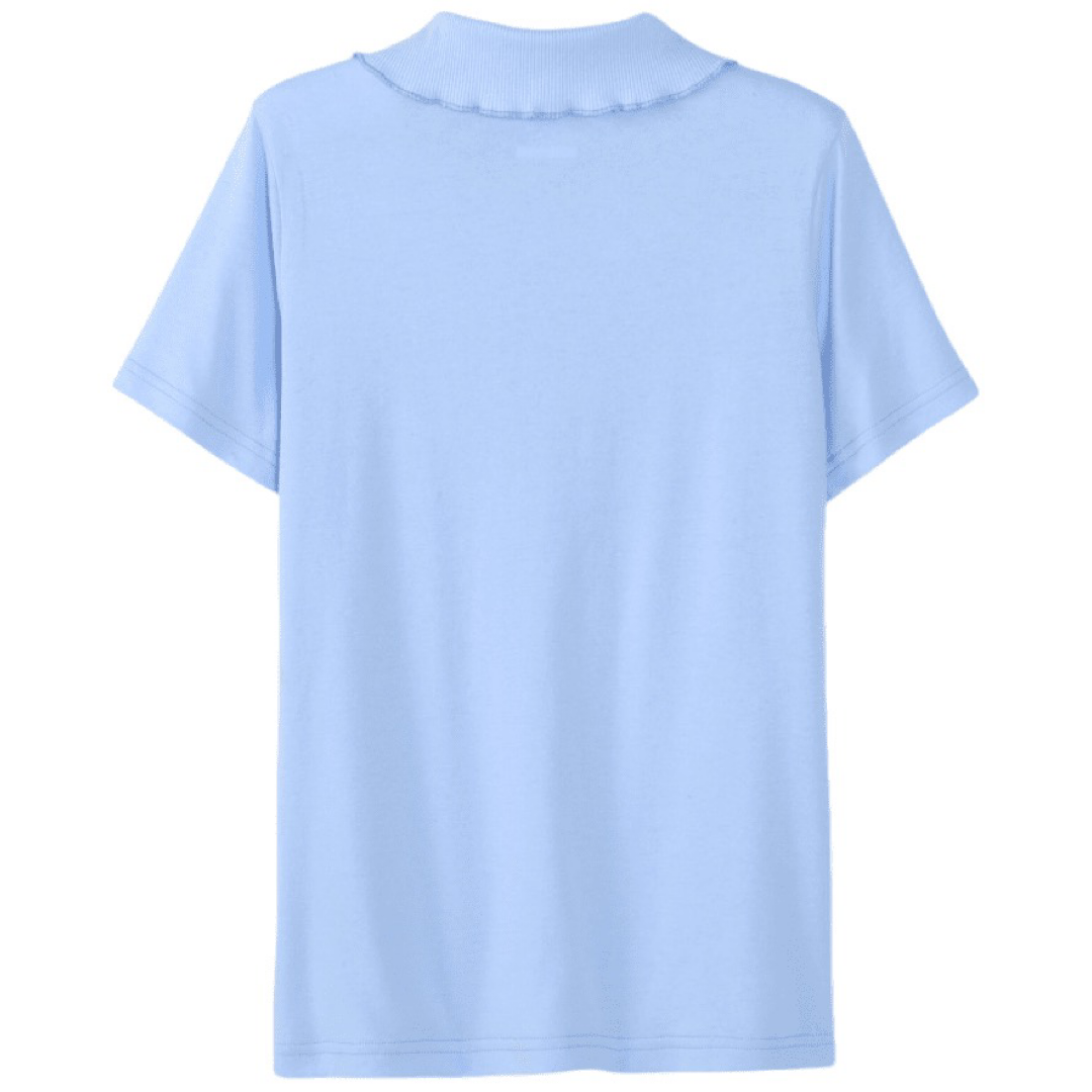 Short Sleeve Jersey Polo w/ Rhinestones