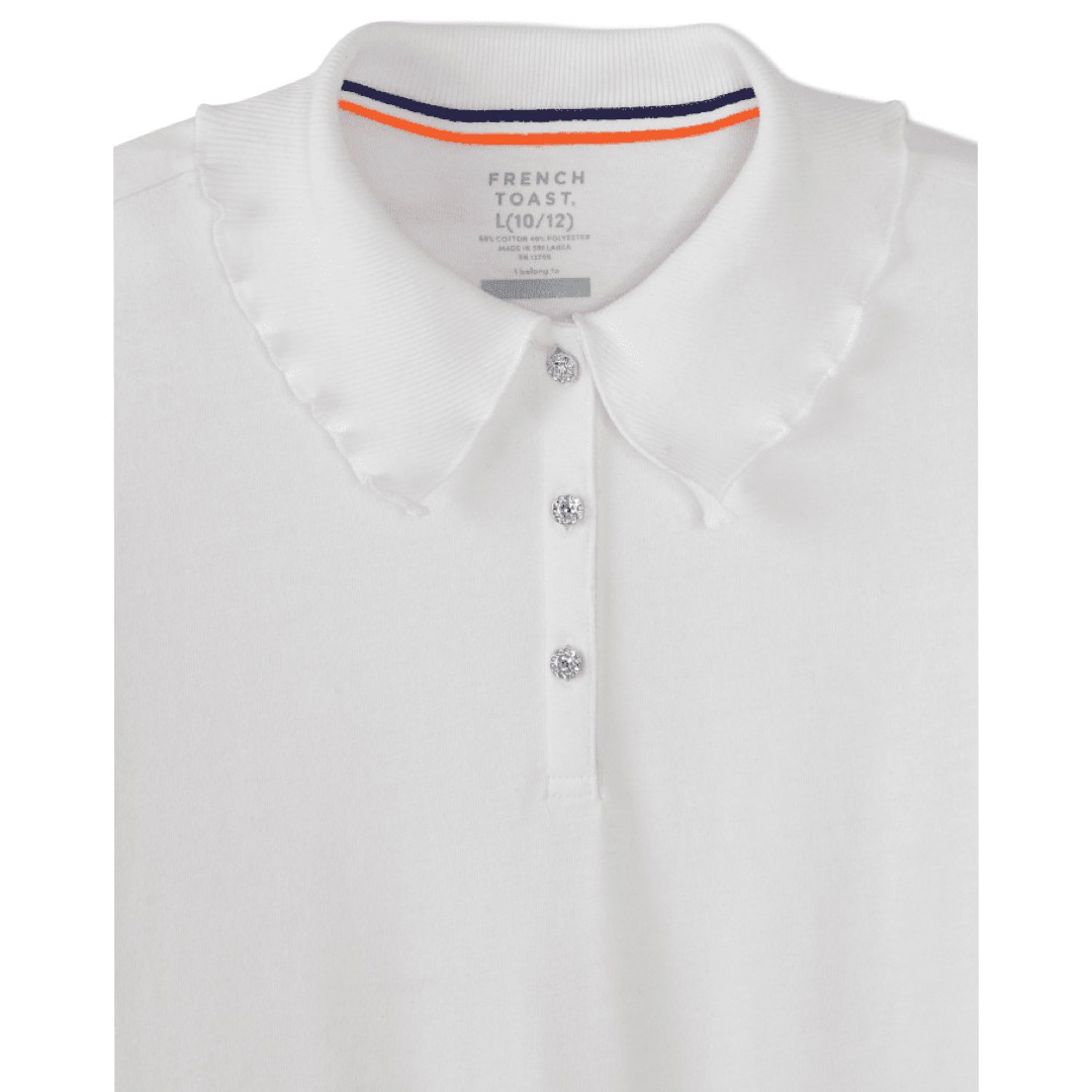 Short Sleeve Jersey Polo w/ Rhinestones