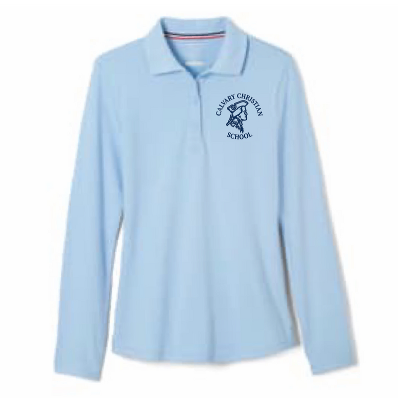 Calvary - Girl's / Young Women's Long Sleeve Stretch Piqué Polo - 1st - 12th