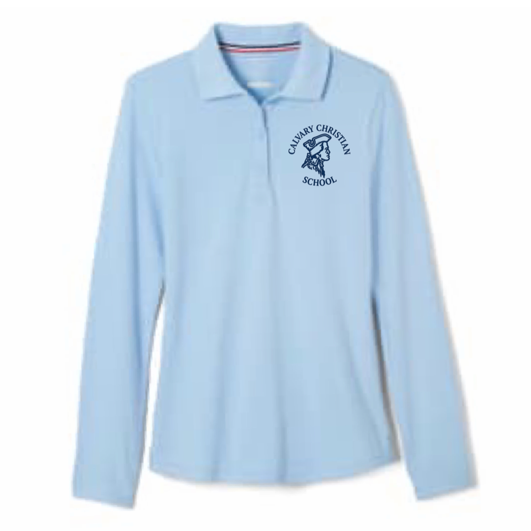 Calvary - Girl's / Young Women's Long Sleeve Stretch Piqué Polo - 1st - 12th
