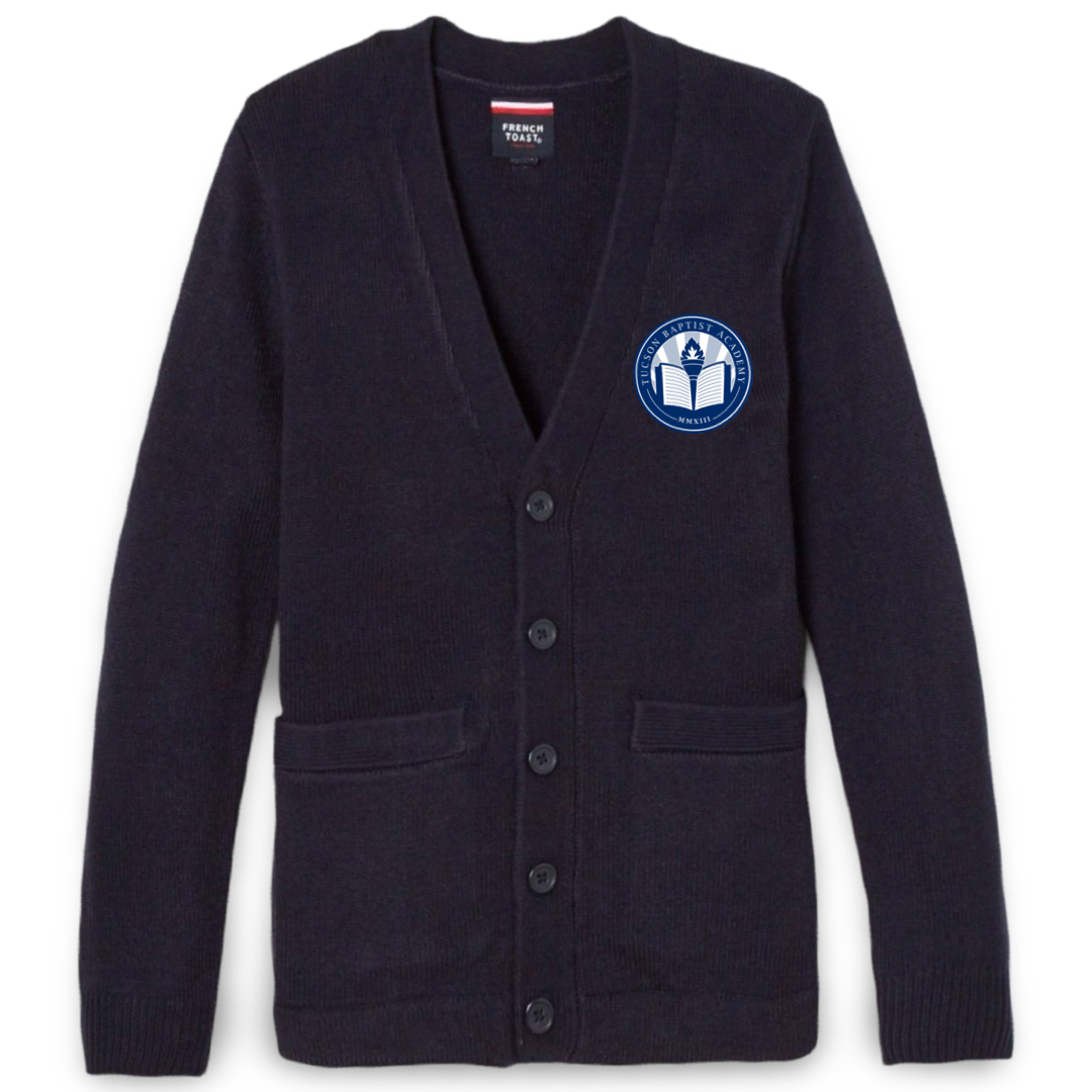 Tucson Baptist Academy - Co-Ed  V-Neck Cardigan Sweater