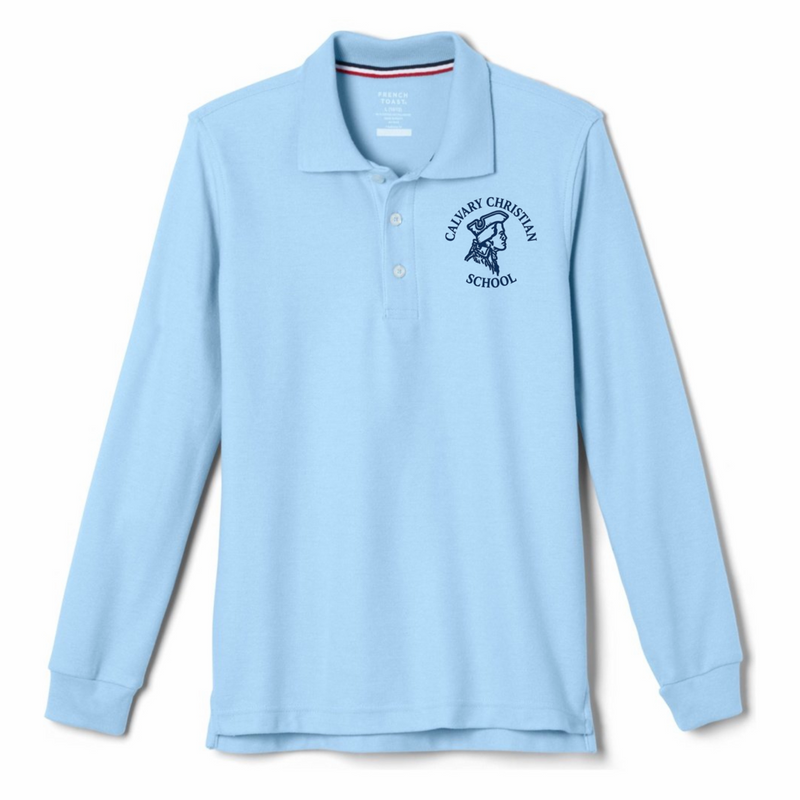Calvary - Youth / Adult Co-Ed Long Sleeve Pique Polos - K3 - 12th
