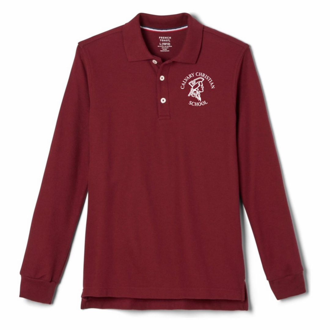 Calvary - Youth / Adult Co-Ed Long Sleeve Pique Polos - K3 - 12th
