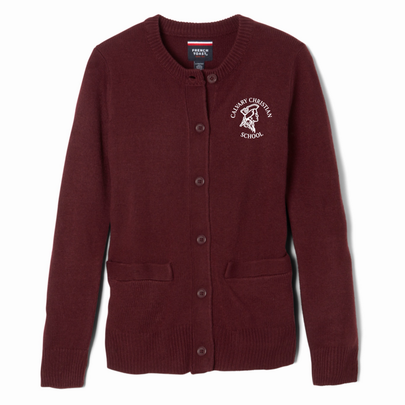 Calvary - Girls / Young Women's Anti-Pill Crewneck Cardigan - K3 - 12th