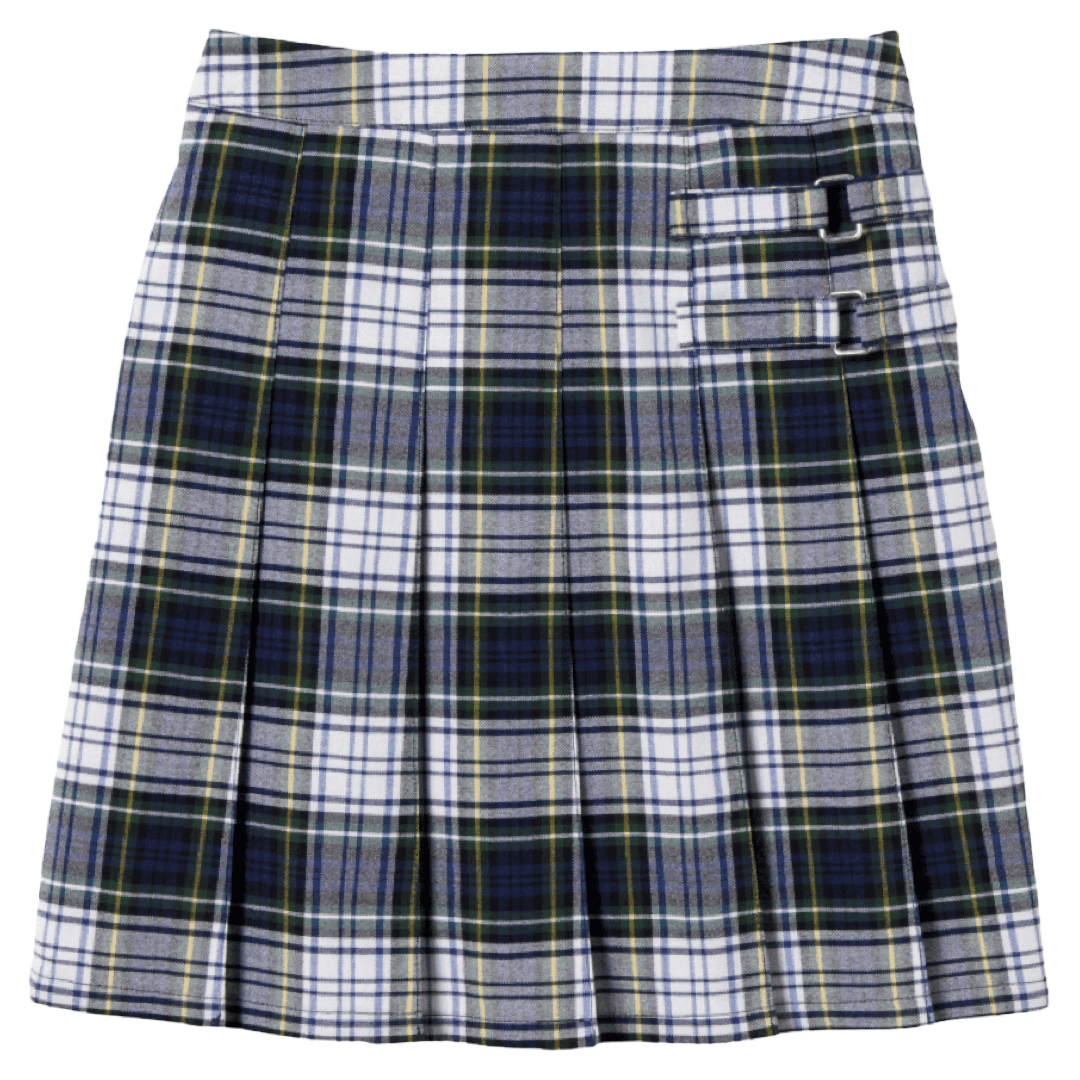 Radiant Christian School - Girl's Plaid Pleated 2-Tab Scooter  - Navy / White