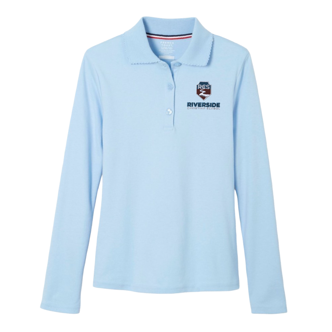 Riverside - Girl's Long Sleeve Picot Collar Polo