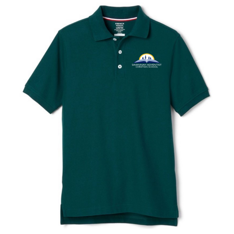 Savannah Adventist Christian - Boy's Husky Short Sleeve Pique Polo
