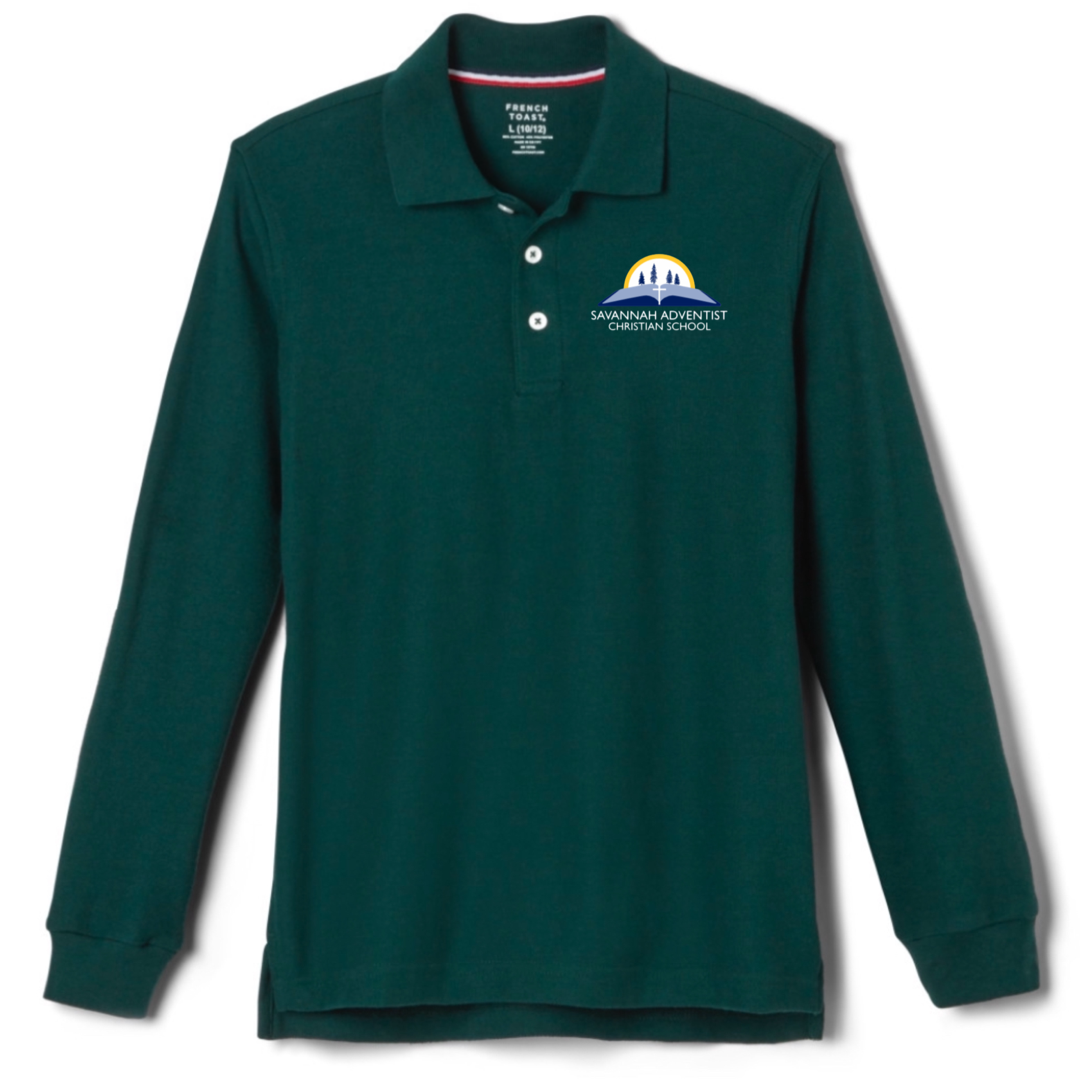 Savannah Adventist Christian - Boy&#39;s Long Sleeve Pique Polo