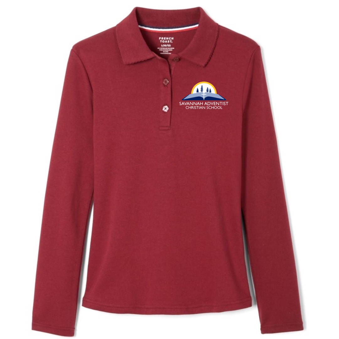Savannah Adventist - Girl&#39;s Long Sleeve Picot Collar Polo