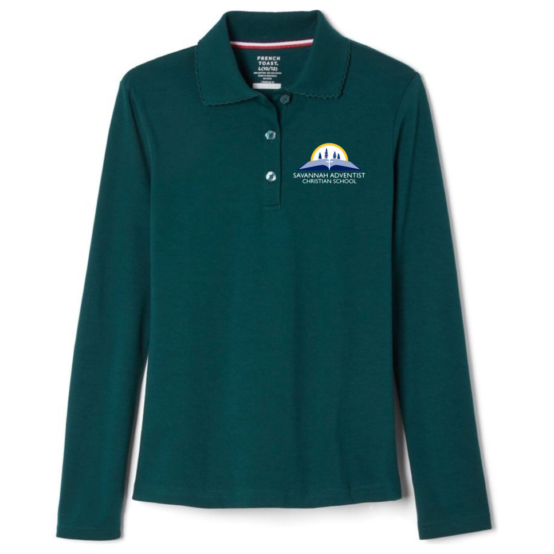 Savannah Adventist - Girl's Long Sleeve Picot Collar Polo