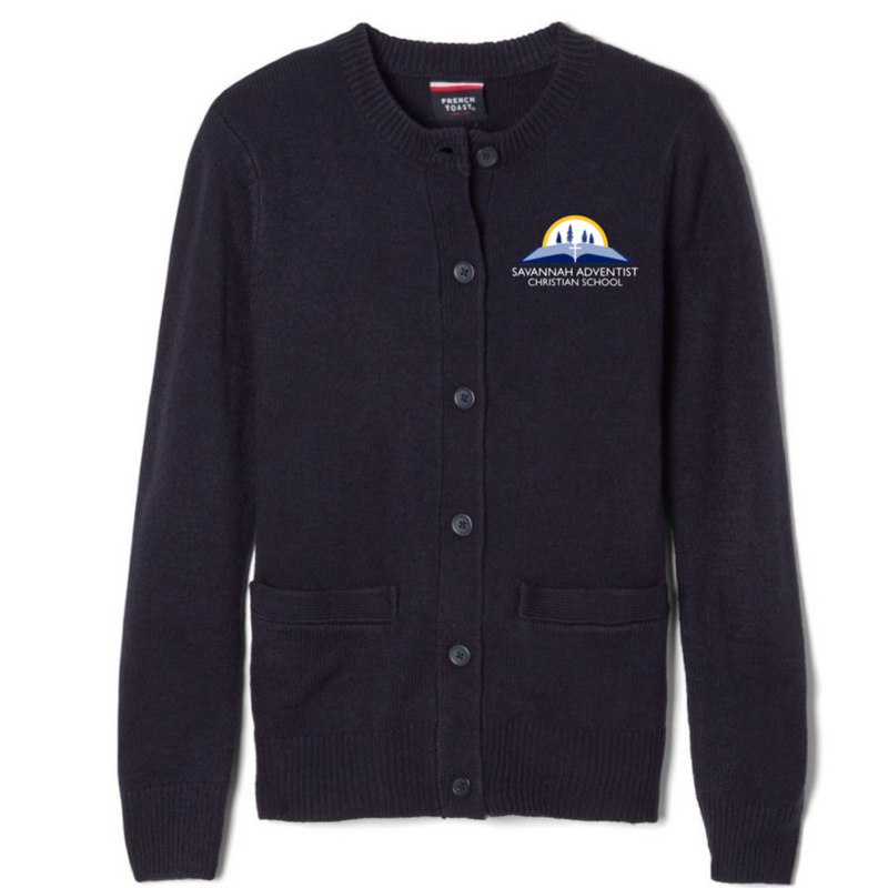 Savannah Adventist Christian - Girl's Crewneck Cardigan Sweater