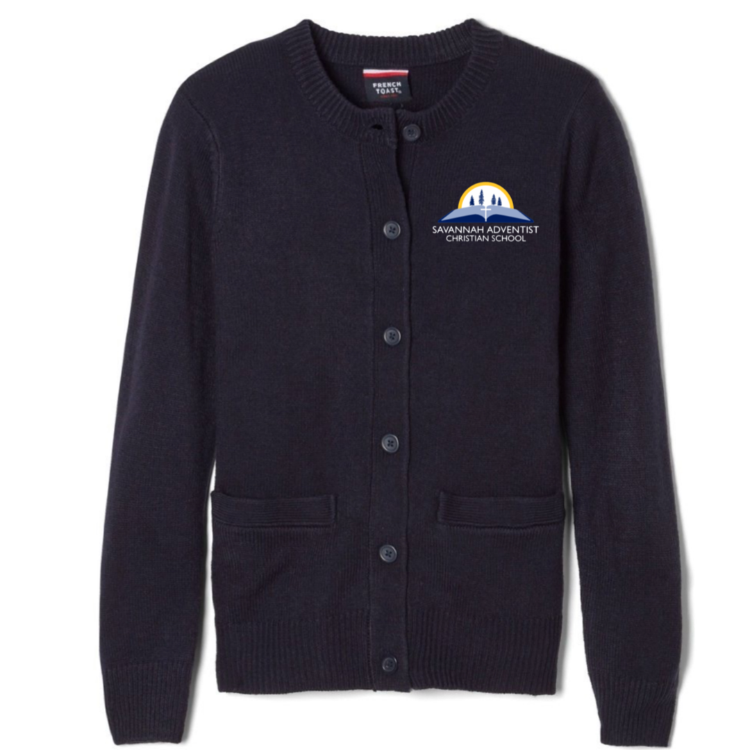 Savannah Adventist Christian - Girl&#39;s Crewneck Cardigan Sweater