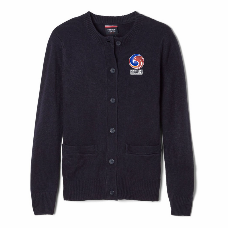 New Life Christian Academy Hybrid -TX - Girl's / Women's Anti-Pill Crewneck Cardigan