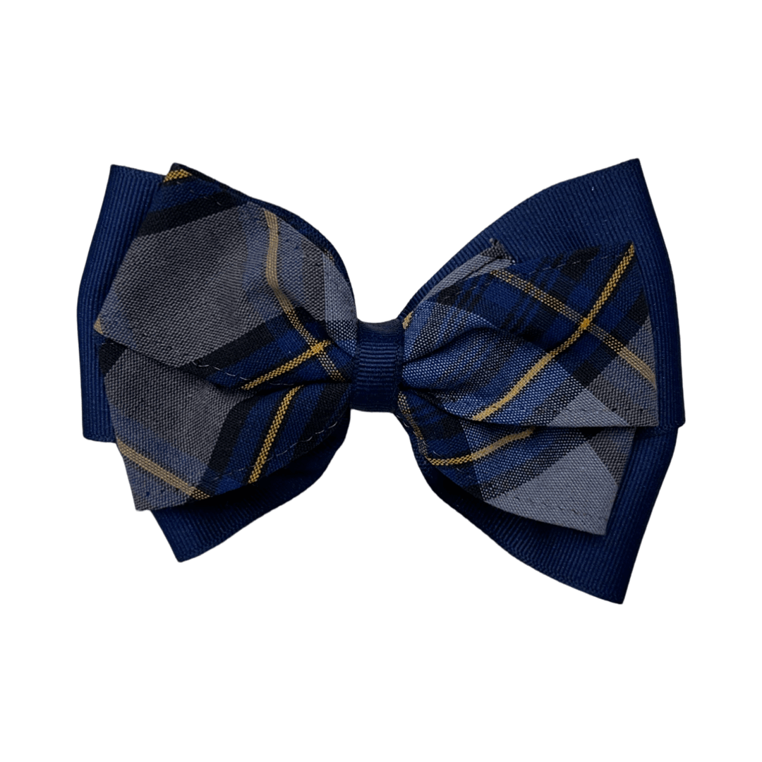 2 Layer Ribbon &amp; Plaid Bow - Plaid P57