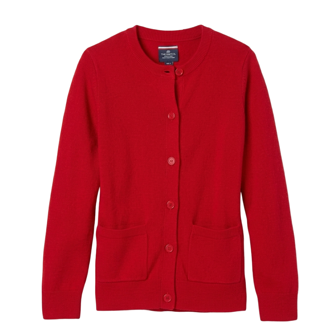 Girls Anti-Pill Crewneck Cardigan