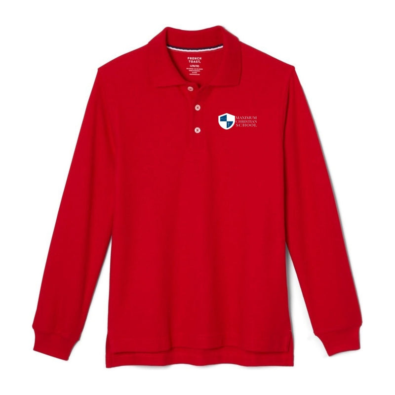 Maximum Christian School - Long Sleeve Navy Polo - Kids