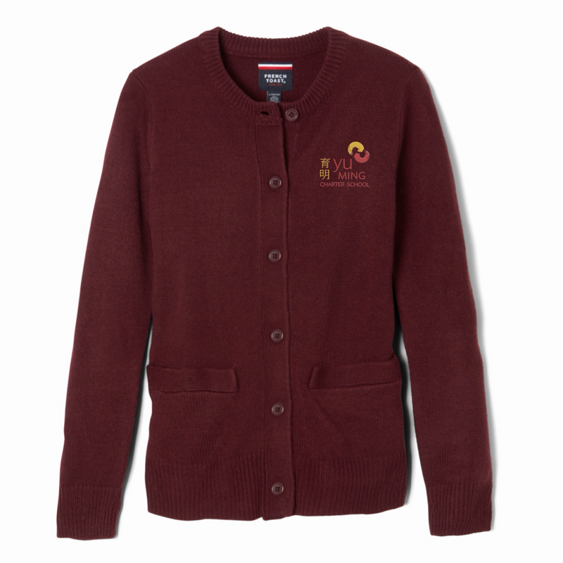 Yu Ming Charter - Girls / Young Women's Anti-Pill Crewneck Cardigan