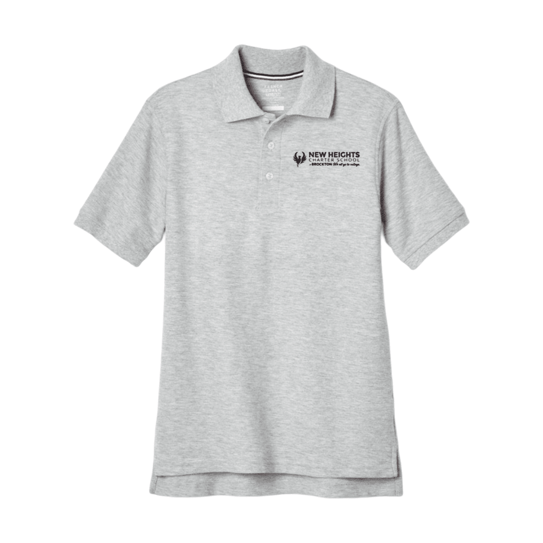 New Heights Charter - Grey Short Sleeve Polo - Adult  -  8th Grade Only